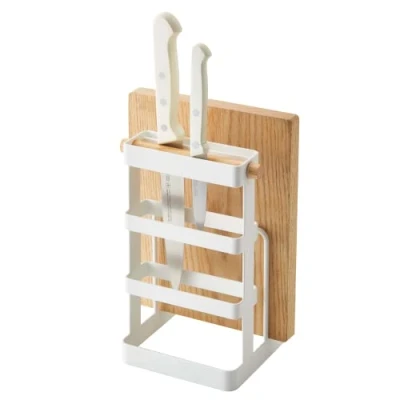 Image de Yamazaki Support pour Couteaux et Planche à découper Acier Blanc Taille Unique