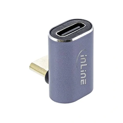 Image de InLine ® USB4 Adapter, USB Typ C Stecker/Buchse oben/unten gewinkelt, Aluminium, grau () 35900D