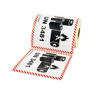 Image de PROLAC Lot de 250 autocollants pour produits dangereux UN 3481 Avec piles lithium ion 100 x mm Étiquettes autocollantes d&#039;expédition Etquettes WARNLABELS