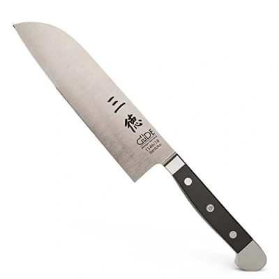 Image de GÜDE Solingen Santoku forgé, 18 cm, POM noir, ALPHA mitre double, fabriqué à la main en Allemagne