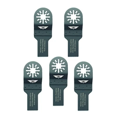 Image de 5 x 20mm TopsTools UN20F_5 lames de coupe bois pour Bosch Fein (Pas StarLock) Makita Milwaukee Einhell Hitachi Parkside Ryobi Worx Workzone Multitool Outil multifonction Accessoires