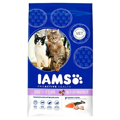 Image de IAMS Multicat Croquette au Poulet/Saumon pour Chat 15 kg