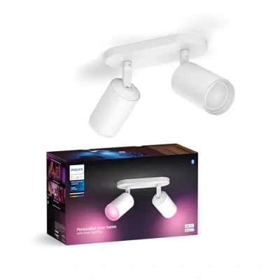 Image de Philips Hue White &amp; Color Ambiance Fugato Spot 2 flg, réglable, 16 millions de couleurs, contrôlable via app, compatible avec Amazon Alexa (Echo, Echo Dot)