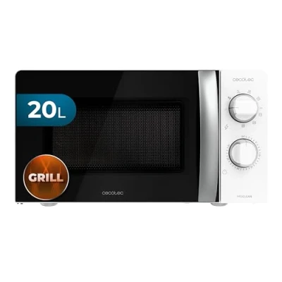 Image de Cecotec Micro onde avec Grill Proclean 2110, Capacité de 20 litres et puissance 700 W, Mode Décongélation, 6 niveaux puissance, Minuterie