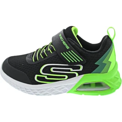Image de Skechers Boys Baskets, Black Textile/Synthetic/Lime Trim, 43 EU