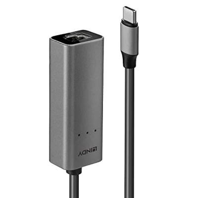 Image de Adaptateur réseau LINDY USB C™ 3.1 (Gen 1) Gigabit LAN (1/2.5 Gbit/s) RJ45