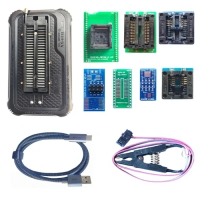 Image de xgecu T56 programmeur 6 adaptateurs tl866ii plus t48 top version 56 broches ISP IC chip PIC/NAND Flash/EMMC TSOP48/TSOP56 socket adaptateur 33000 +