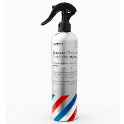 Image de Sapiens Barbershop Sea Salt Spray x2 Eau de Mer Cheveux Bio Coiffante Enrichie en Kératine Sel Fabriqué France Coiffant Homme Parfum Frais Marin