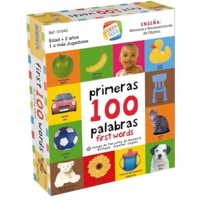 Image de Cefa Toys Jeu d&#039;activité bilingue Espagnol Anglais, Mes Premiers 100 Mots, 01041, Multicolore