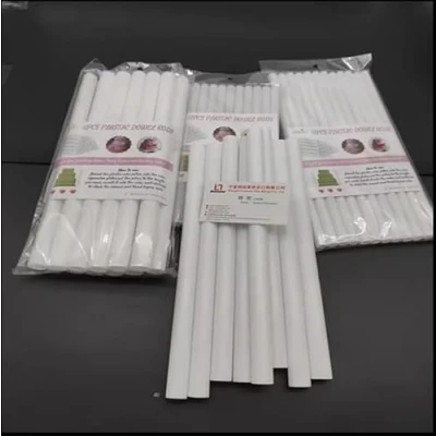 Image de Goujons Dowels pour à Gâteau 12pcs white Blanc 40cm de 1,1 cm diamètre en Plastique Gateau Réutilisables Bâtons Support Construction