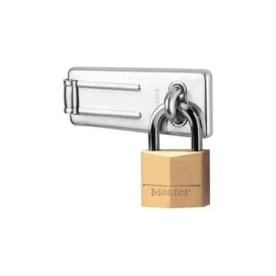 Image de Master Lock 140703EURD Pack Comprenant un Moraillon de Porte et Cadenas à Clé