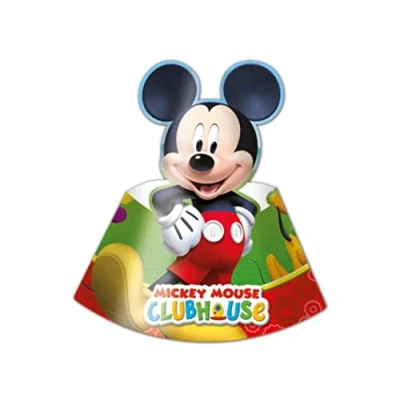 Image de amscan Procos 81516 Playful Mickey Lot de 6 Chapeaux fête, Taille 20 x 16,5 cm, Cadeau d&#039;invité, Carnaval, Anniversaire, fête à thème
