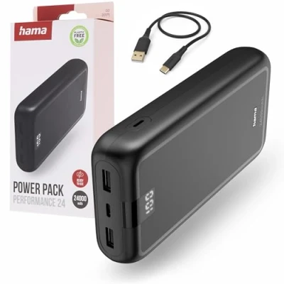 Image de Hama Power Pack Performance 24&quot;, 24 000 mAh, 3 sor. : USB C, 2 A, Ant.