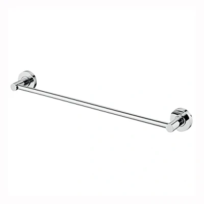Image de Ideal Standard IOM Porte Serviette Salle de Bain Largeur 45 cm Finition Chrome Rosaces Rondes Fixation Murale &amp; Kit Installation Inclus A9117AA