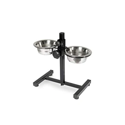 Image de Karlie 521339 Porte bol en acier inoxydable, Ø 13 cm de diamètre, 2 x 380 ml
