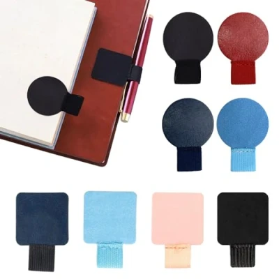 Image de TRKETK 8 Pièces Pen Loop Holder Cuir Durable Boucle de Stylo Adhésif Autocollant avec Élastique Porte Pencil pour Stylos Journal Intime Carnet Notes Calendrier