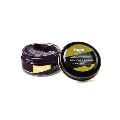 Image de Kaps Crème Délicate De Cirage Cuir Naturel Et Synthé Soin Chaussures Professionnel Intensif Du Nourrissant Pot Verre 50ml Plusieurs Couleurs (154 Aubergine)