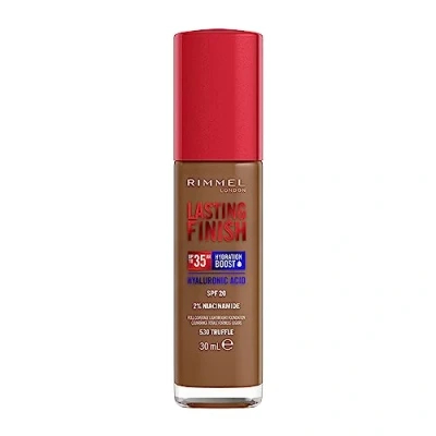 Image de Rimmel London Lasting Finish jusqu&#039;à 35h, 530 Truffle, fond de teint, longue tenue, hydratant, formule vegan, couvrance totale, 30 ml