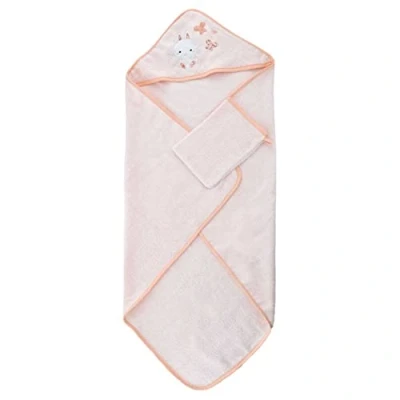Image de DOMIVA Coffret Sortie de Bain brodée + Gant, Coton, LAPINOU, Taille Unique (Lot 1)