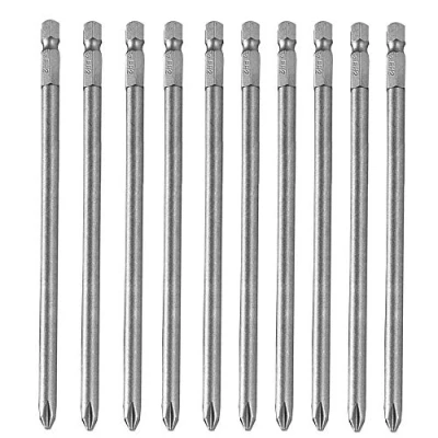 Image de Gasea 10pcs 150mm 6.35mm Hex Tige Embouts de Tournevis Cruciforme PH2 Magnetic Philips Screw Screwdriver Bits