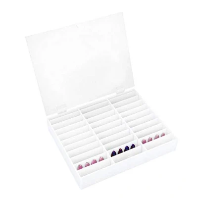 Image de Nail Art Tips Display Box, Empty Storage Box Fake Case Organizer Holder Decoration Container(blanc)