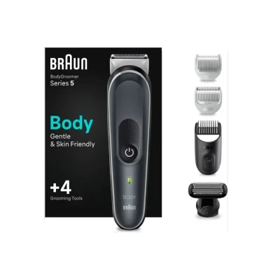 Image de Braun Tondeuse Electrique Series 5 5340, Pour Homme, Corps, Torse, Aisselles, Aine, Parties Intimes Et Sensibles, Stylisation, Sabots Longueurs 3 11 mm, SkinShield, Rasage Rapide Doux