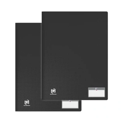 Image de OXFORD Lot de 2 Porte Vues 80 vue / 40 Pochettes A4 Memphis Couverture Polypro Noir