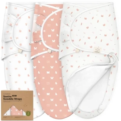 Image de KeaBabies Lot de 3 Sacs Couchage à Fermeture éclair pour Bébé Sac Nouveau né 0 Mois, Couvertures d&#039;emmaillotage Faciles Changer (Butterflies)
