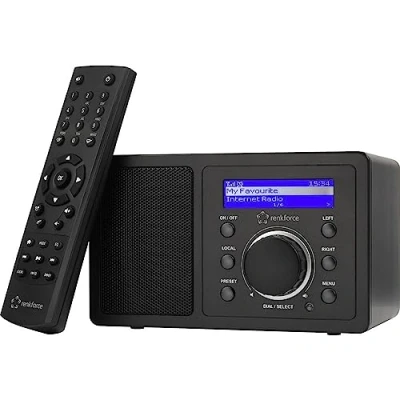 Image de Radio de Table Internet Renkforce RF IR MONO1 Bluetooth, AUX, WiFi, Compatible DLNA Noir