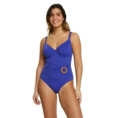 Image de SANS COMPLEXE Femme Elevated Basics Maillot De Bain Une Pièce, Bleu Spectre, 95C EU