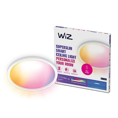 Image de WiZ, plafonnier Wi Fi couleur SuperSlim, 32W, noir, fonctionne avec Alexa, Google Assistant
