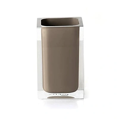 Image de Gedy Auckland Bain Taupe Dimensions et Poids : 11 x 7,2 cm 0,29 kg, Porte Brosse à Dents en résine Transparente de Haute qualité, Design R&amp;D, Fait la Main, 2 Ans Garantie, Unique