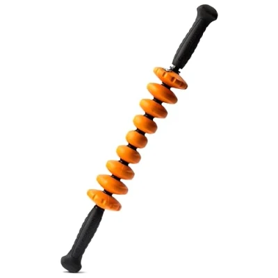 Image de TriggerPoint STK Rouleau de Massage Manuel Portable avec Poignées AcuGRIP, Cible Grands Groupes Musculaires et Zones Spécifiques Surface 3D Canalise Sang Oxygène pour Mobilité, Contour Flexible, Orange