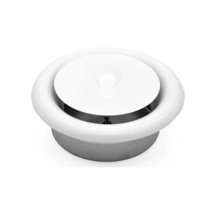 Image de H&amp;C VENT Vanne d&#039;échappement Ø 125 mm en acier blanc couvercle rond réglable diffuseur HVAC plaque d&#039;air Valve Hotte de ventilation tuyau système d&#039;alimentation air