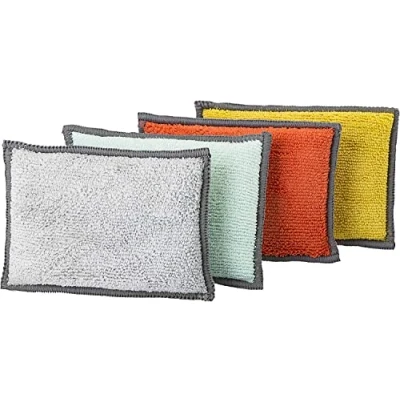 Image de VIGAR Lot de 4 éponges Double Face en Microfibre, matériau Super Absorbant et Doux au Toucher, Taille Moyenne