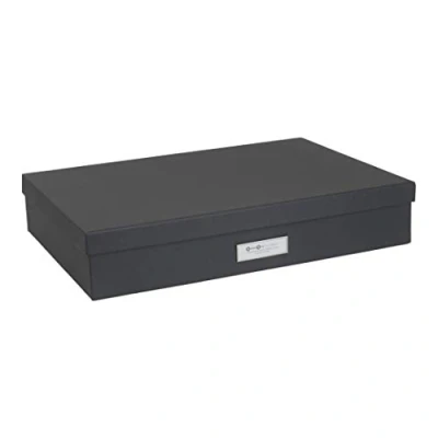 Image de Bigso Box of Sweden 934145641 Boîte de Rangement Format A3 Panneau Fibre Gris Foncé 31 x 43,5 8,5 cm