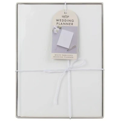 Image de Ginger Ray Planificateur de mariage en relief blanc avec 49 pages à bords dorés, cadeau pour future mariée
