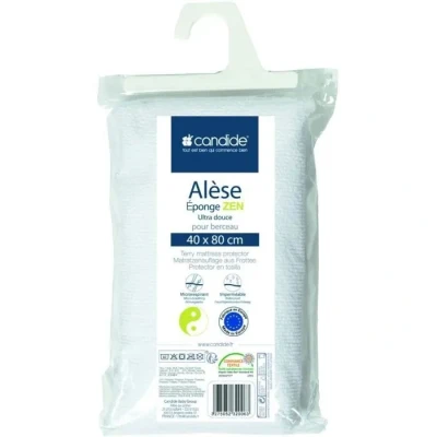 Image de CANDIDE Protège Matelas De Berceau Zen Alèse Bébé Viscose Bamboo Doux et Silencieux Imperméable Absorbant Oeko Tex® Made In Europe 40x80cm (Blanc)