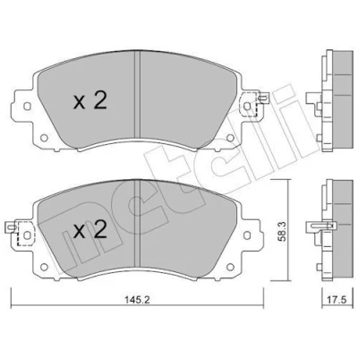 Image de METELLI 22 1161 0 Jeu de plaquettes frein avec indicateur d&#039;usure SUBARU: XV II, Impreza V 3/5 portes