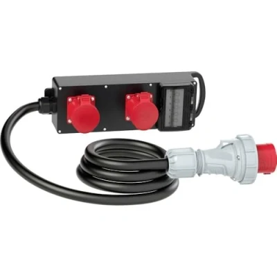 Image de Pce 9441453 mobile modèle de distributeur en caoutchouc steyregg 2x 32a 63a 1 prise cee 63 a, 5 pôles 400 v ip44