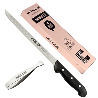 Image de Arcos Couteau à jambon professionnel Alvéolé Comprend une pince avec Couteaux Acier Inoxidable NITRUM 240 mm