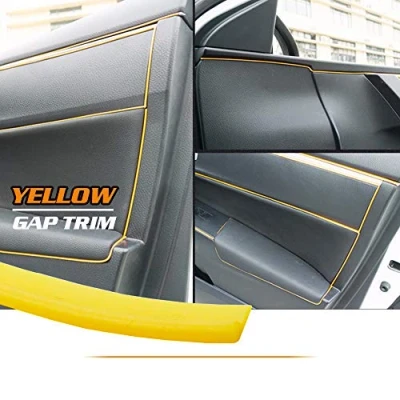 Image de MASO Bande décorative Universelle pour intérieur de Voiture 5 m en ABS Jaune 3D avec Outil