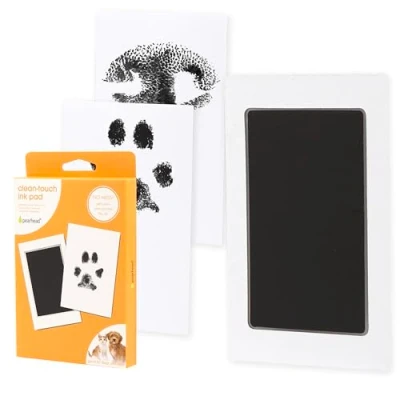 Image de Pearhead Paw Print Clean Touch Ink Pad Kit for Dogs and Cats, Pet Owner Keepsake, DIY Inkless Nose Impression Set, Small/Medium