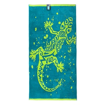 Image de jilda tex Serviette de plage 90 x 180 cm bain 100 % coton Velours éponge Facile d&#039;entretien Motif gecko