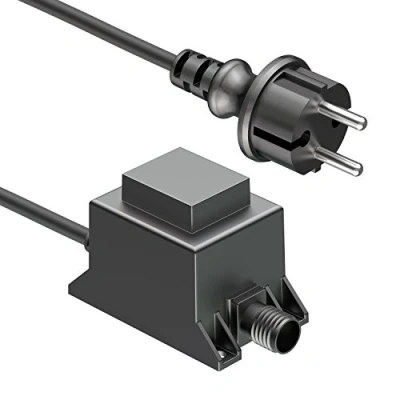 Image de ledscom.de Transformateur/alimentation pour LED 20W système enfichable NEMO, fiche, 12V AC, noir, IP65, basse tension, étanche, tension continue, courant continu, protection complète isolée,
