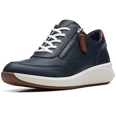 Image de Clarks Femme Un Rio Zip Basket, Navy Combi, 41 EU