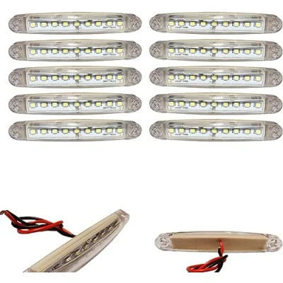 Image de Lot de 10 Feux gabarit à 9 LED SMD Blanc 12 V 24 position pour camion remorque