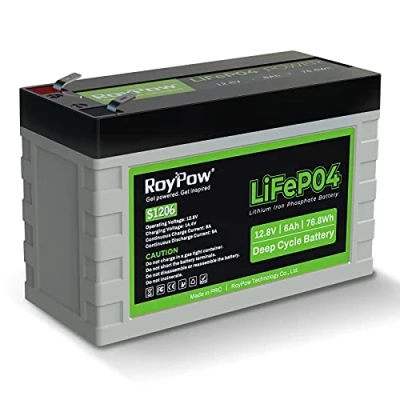 Image de Batterie au Lithium Fer Phosphate 12V 6Ah 3500 Cycles Rechargeable en Profondeur LiFePO4 pour Roue motrice, Fish Finder