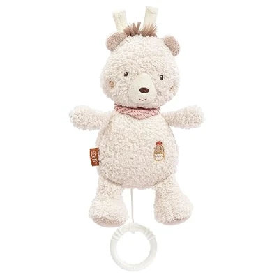 Image de Fehn Peluche Musicale en Forme D’Ours Doudou avec douce mélodie d&#039;aide à l&#039;endormissement &quot;Berceuse de Mozart&quot; Jouets voyage et la maison pour bébés jeunes enfants