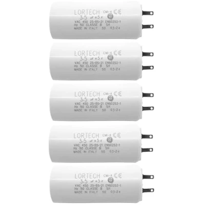 Image de lot de 5 condensateurs 3.5 μF COSSES 2.8MM fond plat pour volet roulant (5)